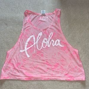 Tie Dye Pink Aloha Tank Top
